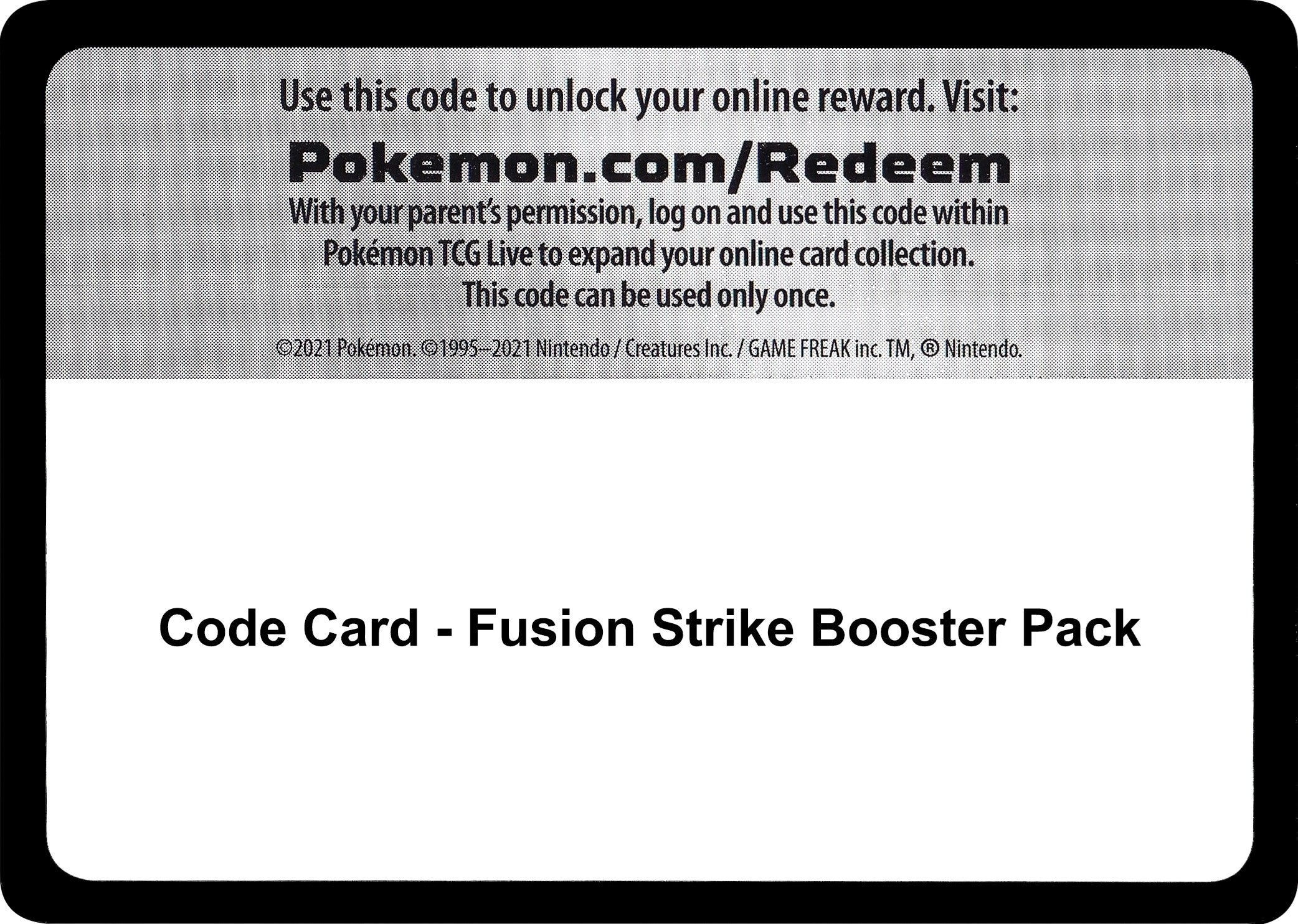 Image for Code Card - Fusion Strike Booster Pack (SWSH08: Fusion Strike) (SWSH08) - Pokemon
