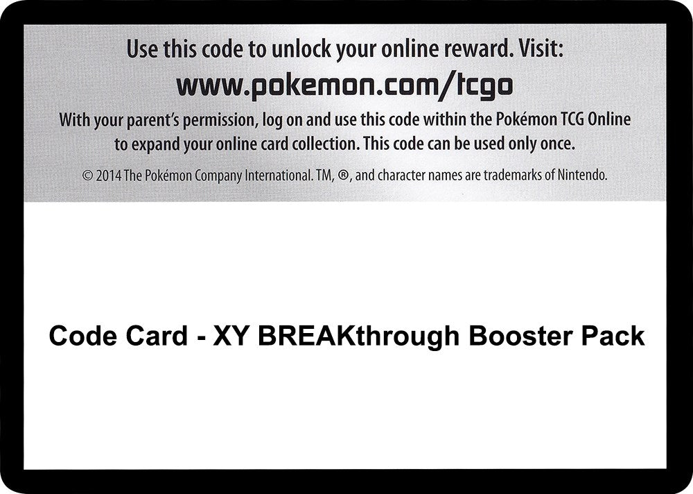 Image for Code Card - XY BREAKthrough Booster Pack (XY - BREAKthrough) (BKT) - Pokemon