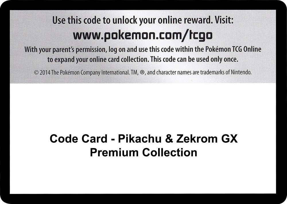 Image for Code Card - Pikachu & Zekrom GX Premium Collection (Miscellaneous Cards & Products) - Pokemon