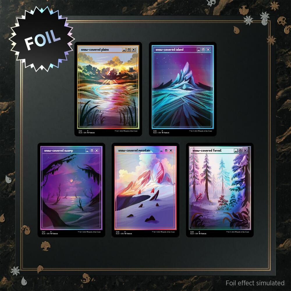 Magic The Gathering | Secret Lair Drop Series: PixelSnowLands.jpg | Traditional Foil - PokeBox USA