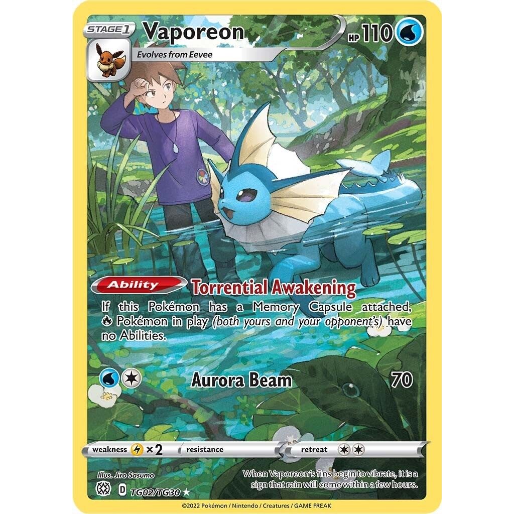 Vaporeon (TG02/TG30) (SWSH09: Brilliant Stars Trainer Gallery) - PokeBox USA