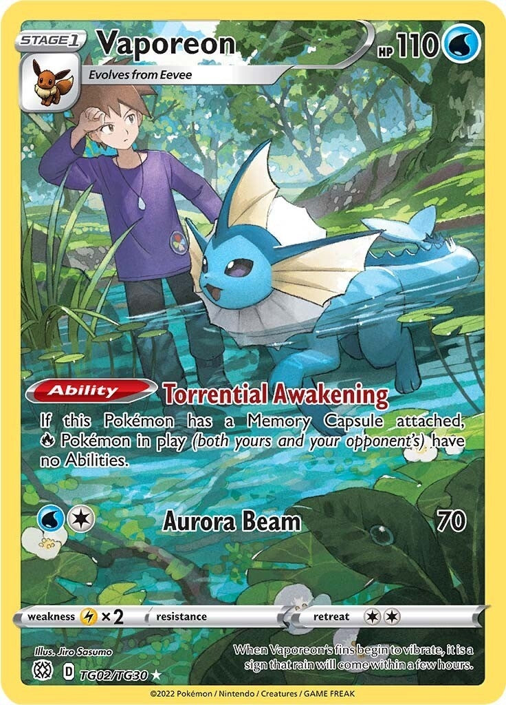 Vaporeon (TG02/TG30) (SWSH09: Brilliant Stars Trainer Gallery) - PokeBox USA