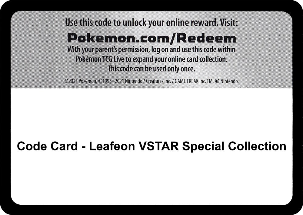 Image for Code Card - Leafeon VSTAR Special Collection (SWSH09: Brilliant Stars) (SWSH09) - Pokemon