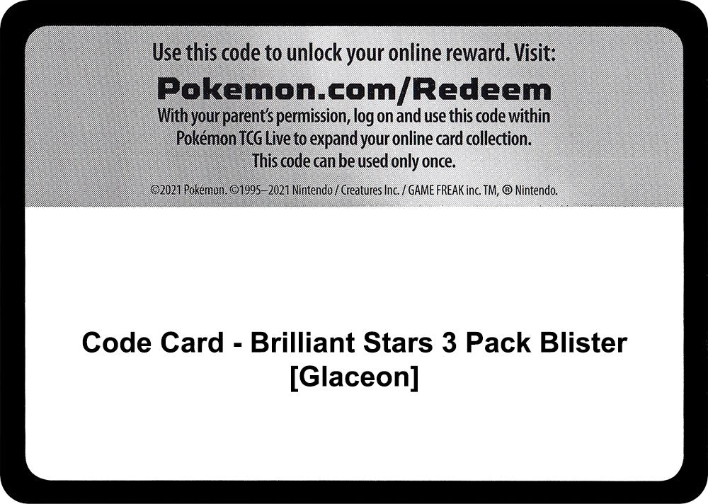 Image for Code Card - Brilliant Stars 3 Pack Blister [Glaceon] (SWSH09: Brilliant Stars) (SWSH09) - Pokemon