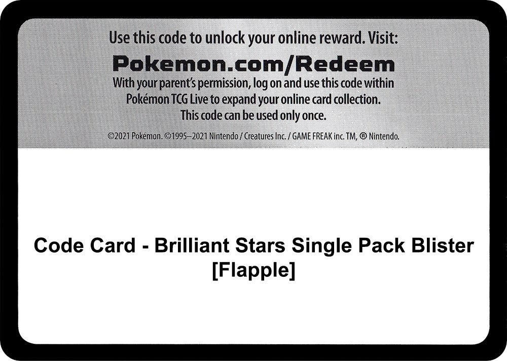 Image for Code Card - Brilliant Stars Single Pack Blister [Flapple] (SWSH09: Brilliant Stars) (SWSH09) - Pokemon