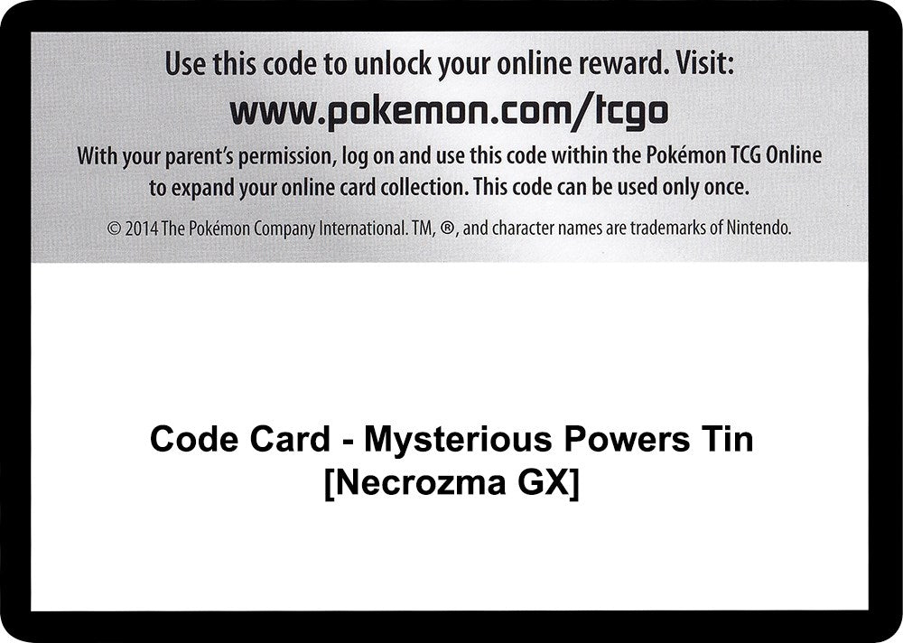 Image for Code Card - Mysterious Powers Tin [Necrozma GX] (SM - Burning Shadows) (SM03) - Pokemon