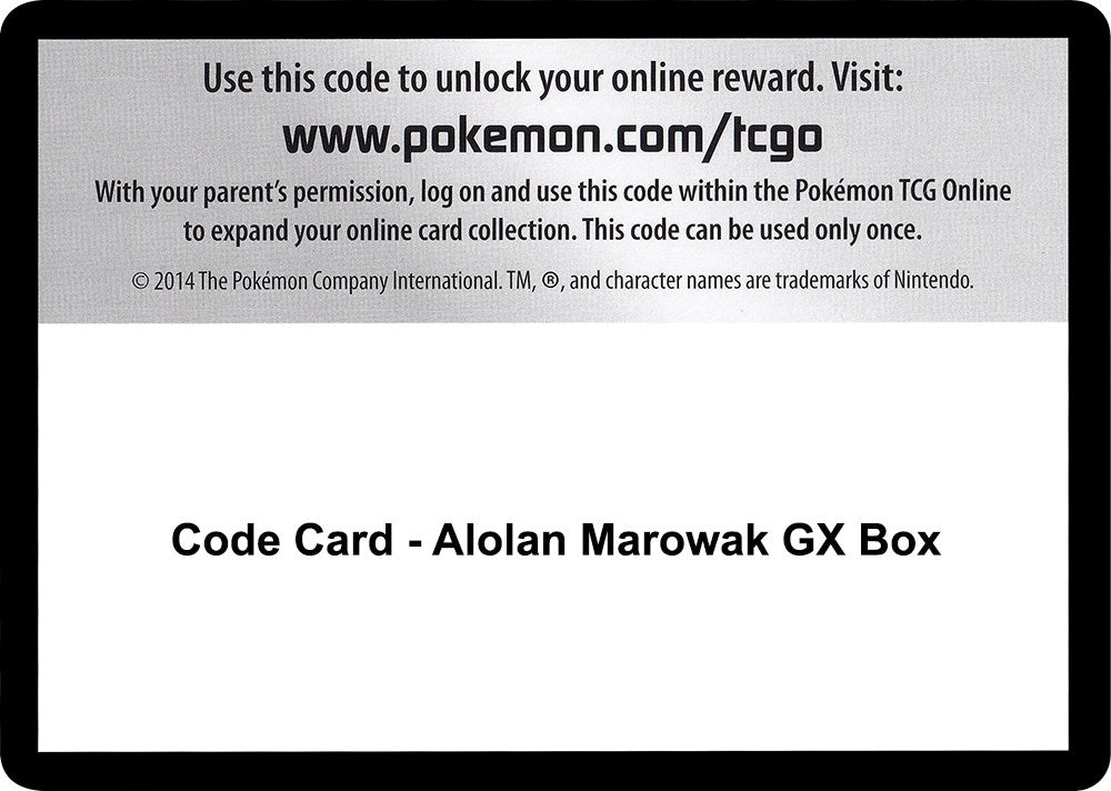 Image for Code Card - Alolan Marowak GX Box (SM - Unbroken Bonds) (SM10) - Pokemon