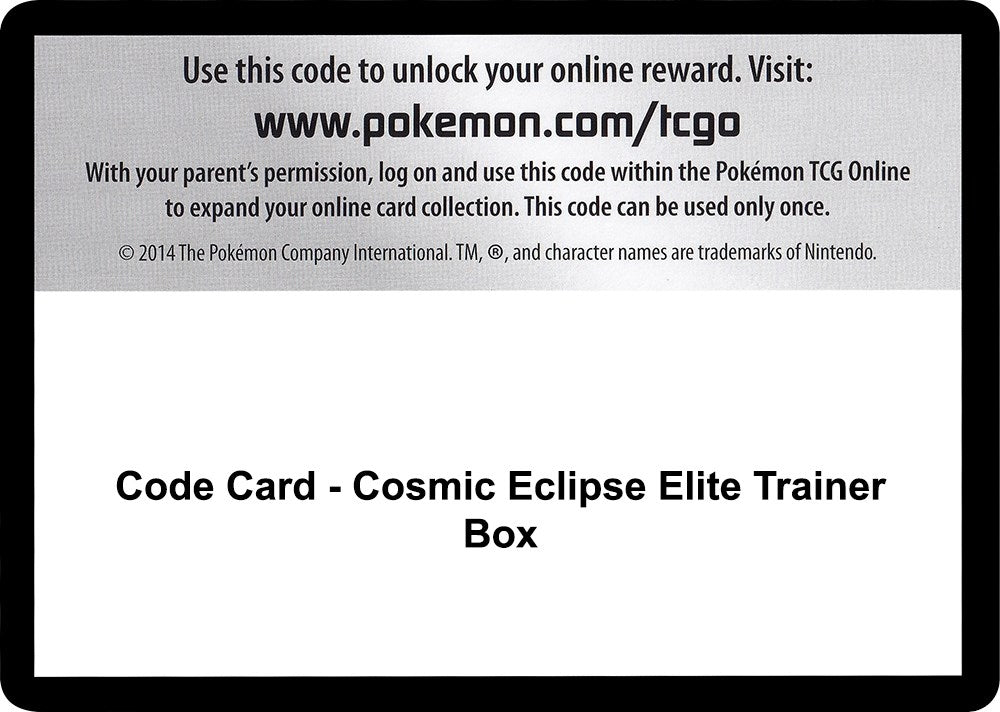 Image for Code Card - Cosmic Eclipse Elite Trainer Box (SM - Cosmic Eclipse) (SM12) - Pokemon