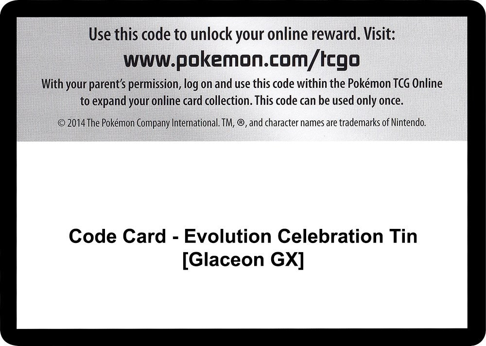 Image for Code Card - Evolution Celebration Tin [Glaceon GX] (SM - Celestial Storm) (CES) - Pokemon