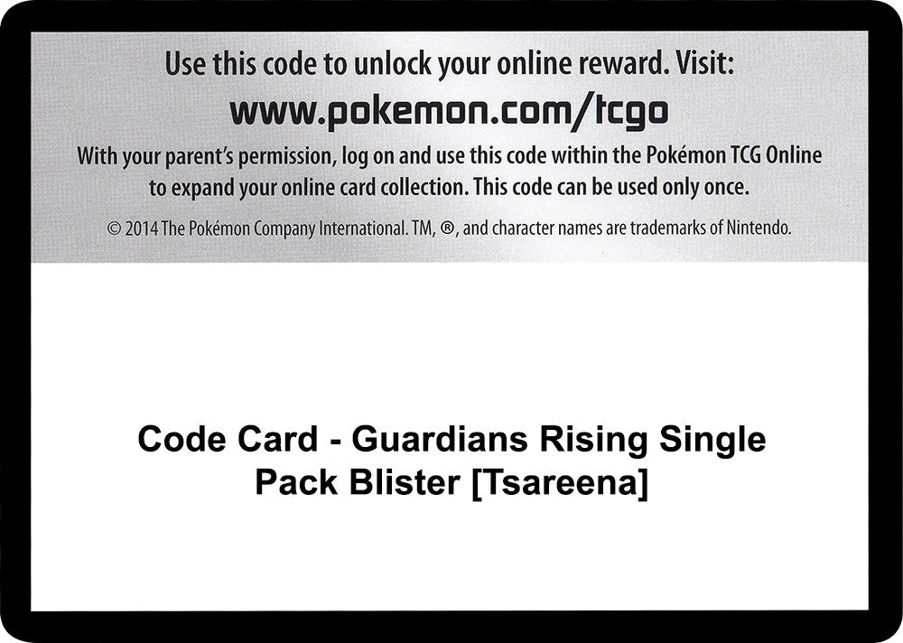 Image for Code Card - Guardians Rising Single Pack Blister [Tsareena] (SM - Guardians Rising) (SM02) - Pokemon
