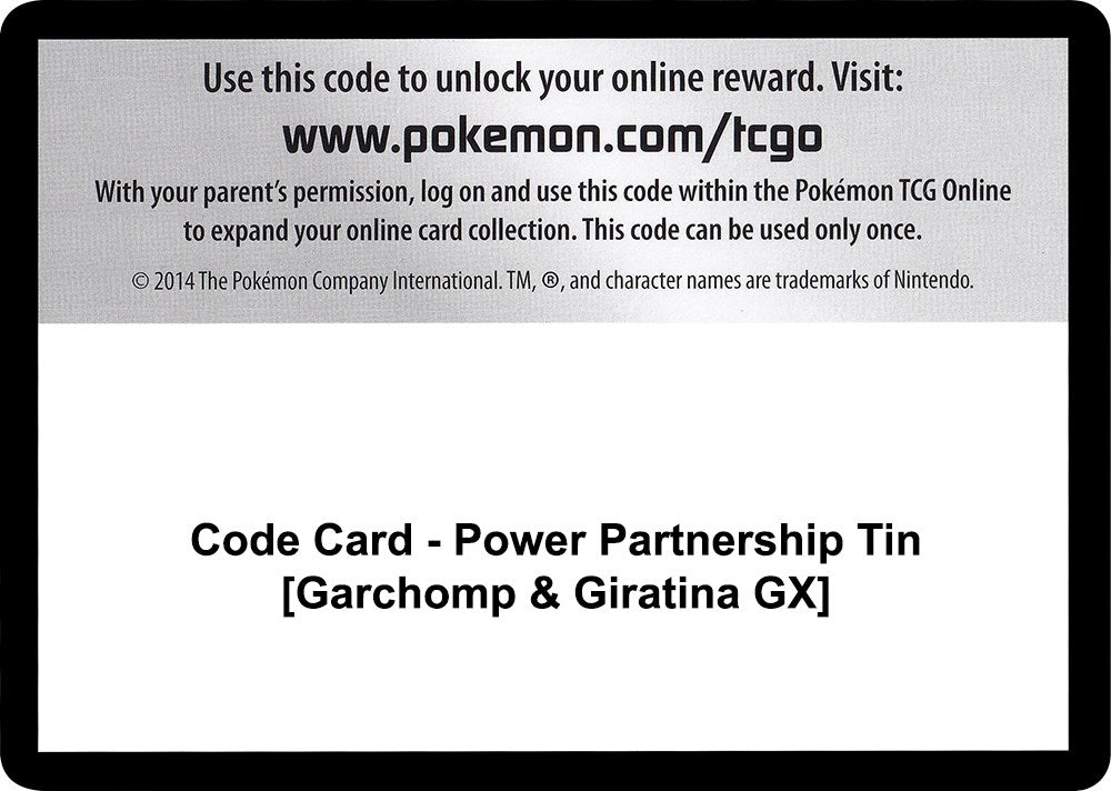 Image for Code Card - Power Partnership Tin [Garchomp & Giratina GX] (SM - Unified Minds) (SM11) - Pokemon