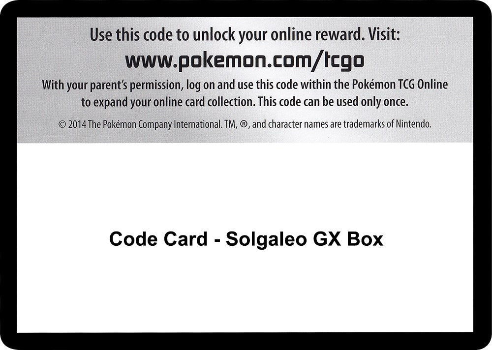 Image for Code Card - Solgaleo GX Box (SM - Celestial Storm) (CES) - Pokemon