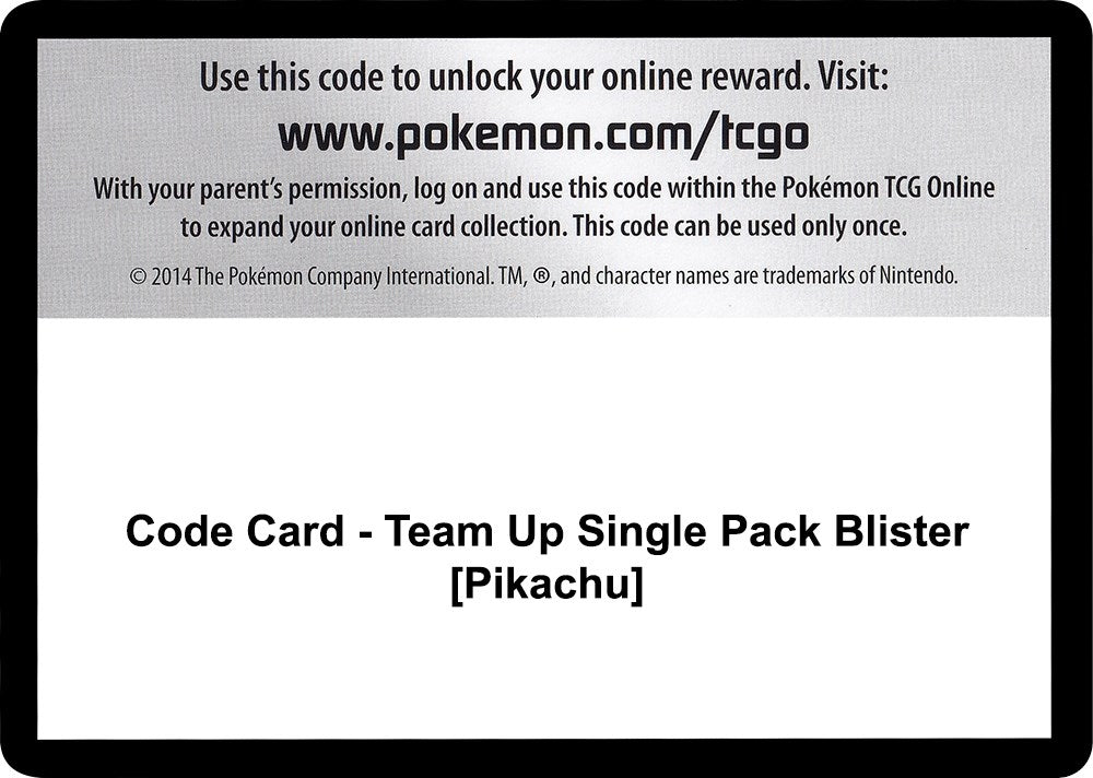 Image for Code Card - Team Up Single Pack Blister [Pikachu] (SM - Team Up) (SM9) - Pokemon