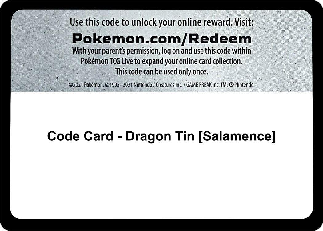 Image for Code Card - Dragon Tin [Salamence] (Miscellaneous Cards & Products) - Pokemon
