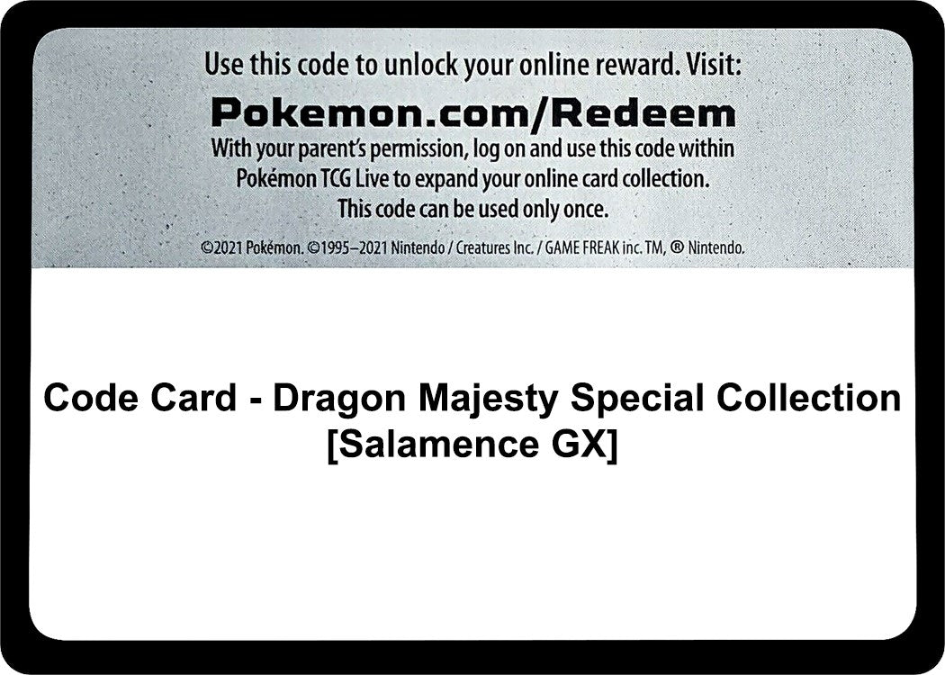 Image for Code Card - Dragon Majesty Special Collection [Salamence GX] (Dragon Majesty) (DRM) - Pokemon