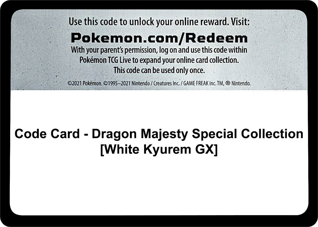 Image for Code Card - Dragon Majesty Special Collection [White Kyurem GX] (Dragon Majesty) (DRM) - Pokemon