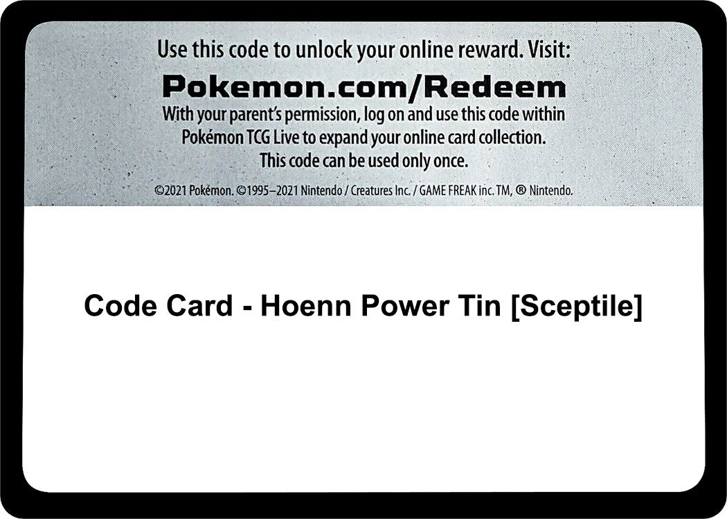 Image for Code Card - Hoenn Power Tin [Sceptile] (Miscellaneous Cards & Products) (MCAP) - Pokemon