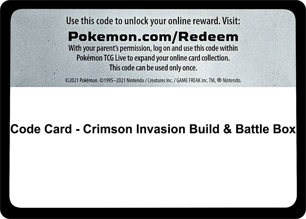 Image for Code Card - Crimson Invasion Build & Battle Box (Miscellaneous Cards & Products) (MCAP) - Pokemon
