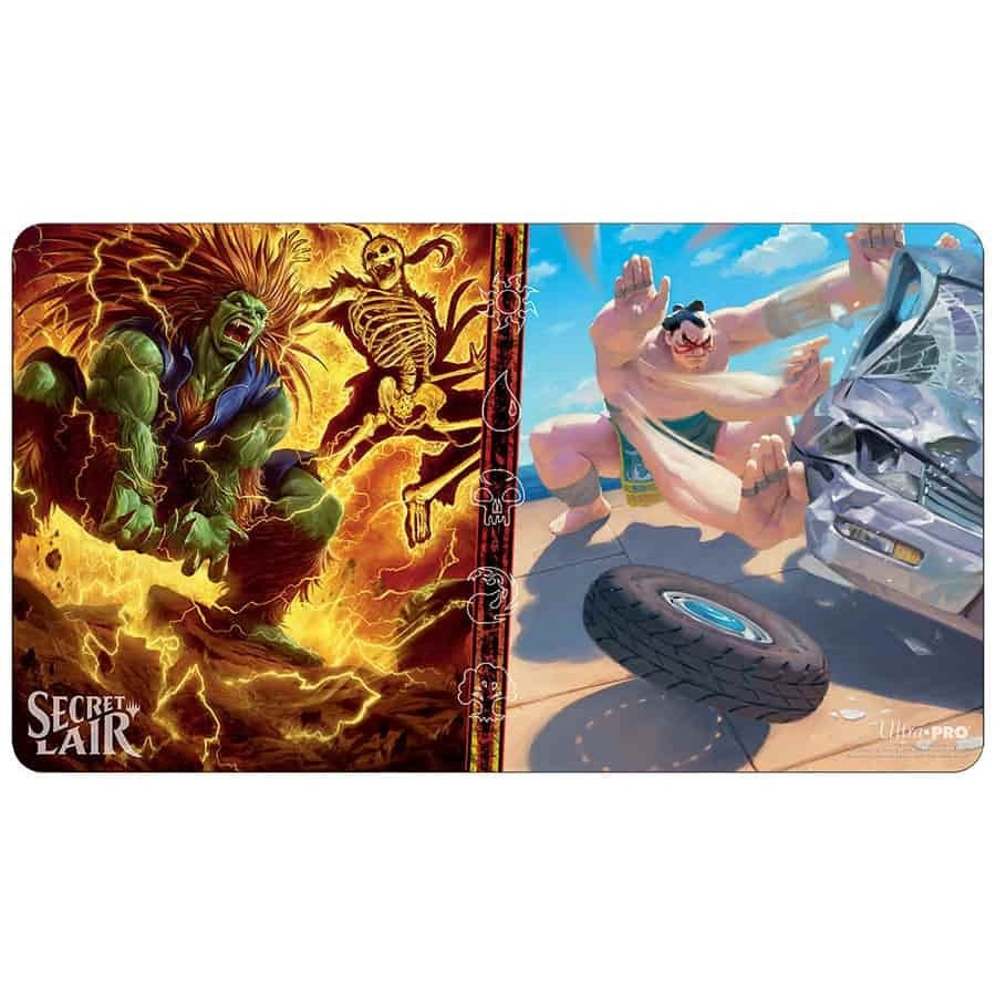 Image for Secret Lair: Street Fighter "Blanka, Ferocious Friend and E. Honda, Sumo Champion" Playmat for Magic The Gathering - Playmats