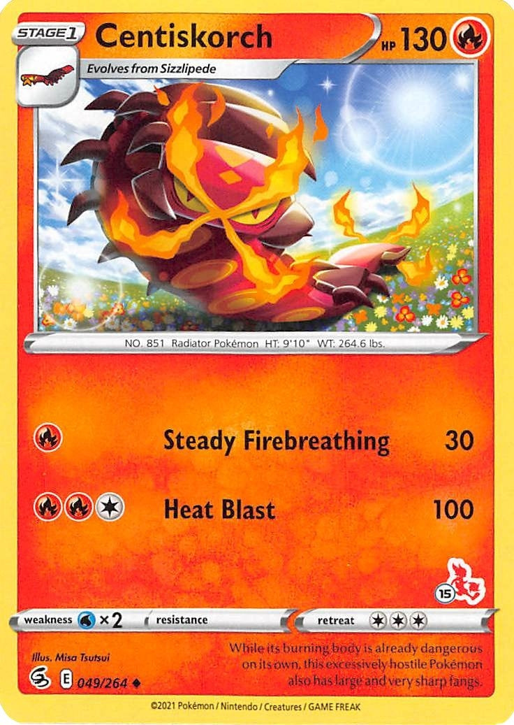 Image for Centiskorch - 049/264 (#15 Cinderace Stamped) (049/264) (Battle Academy 2022) (BA22) - Pokemon