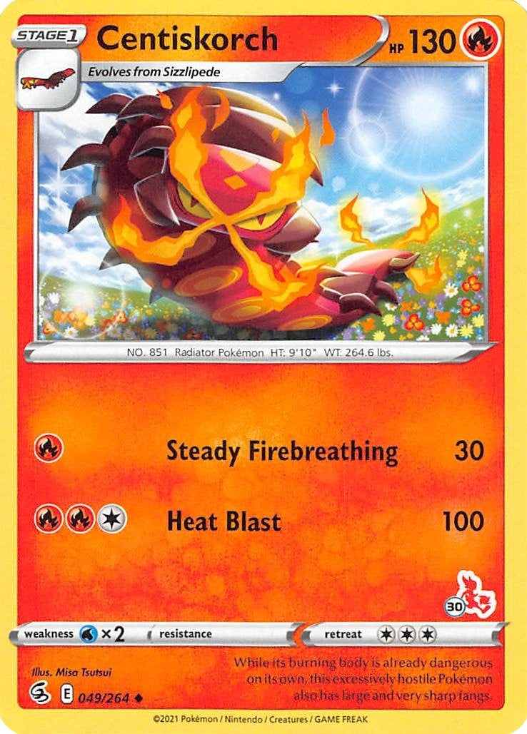 Image for Centiskorch - 049/264 (#30 Cinderace Stamped) (049/264) (Battle Academy 2022) (BA22) - Pokemon