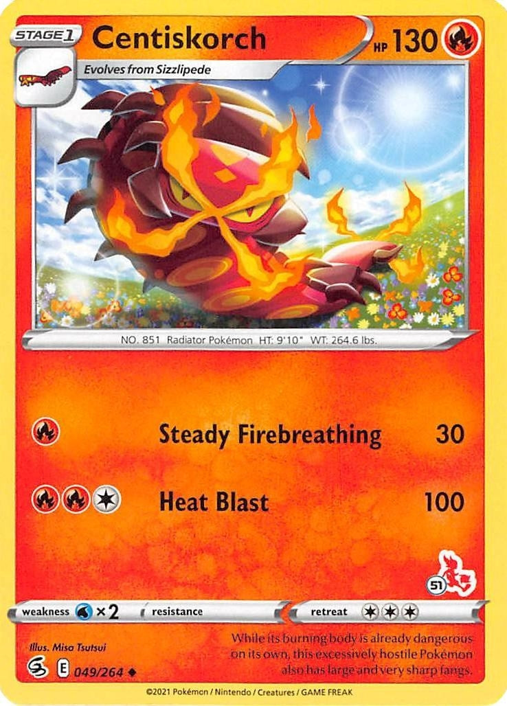 Image for Centiskorch - 049/264 (#51 Cinderace Stamped) (049/264) (Battle Academy 2022) (BA22) - Pokemon