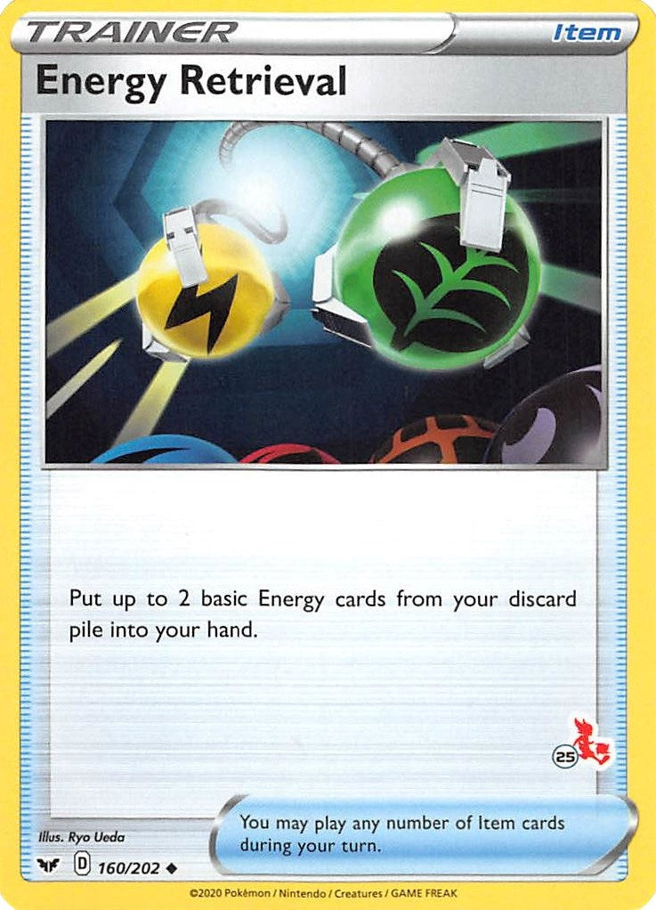 Image for Energy Retrieval - 160/202 (#25 Cinderace Stamped) (160/202) (Battle Academy 2022) (BA22) - Pokemon