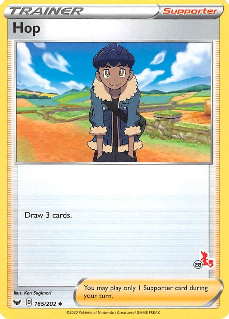 Image for Hop - 165/202 (#28 Cinderace Stamped) (165/202) (Battle Academy 2022) (BA22) - Pokemon