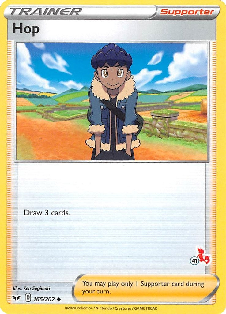 Image for Hop - 165/202 (#41 Cinderace Stamped) (165/202) (Battle Academy 2022) (BA22) - Pokemon