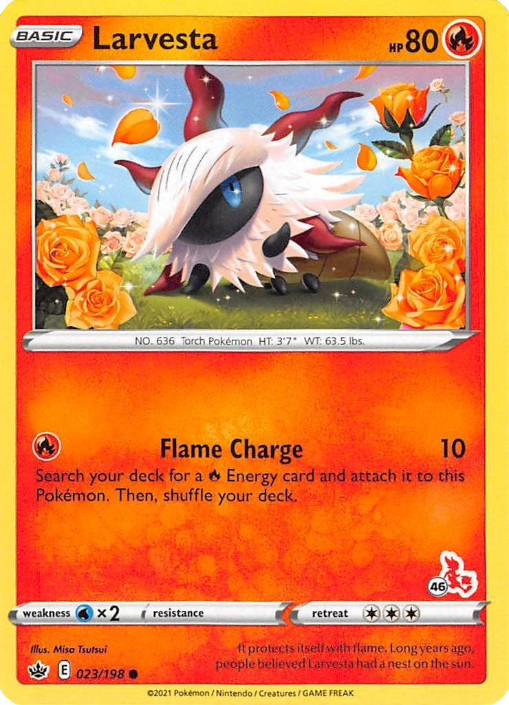 Image for Larvesta - 023/198 (#46 Cinderace Stamped) (023/198) (Battle Academy 2022) (BA22) - Pokemon