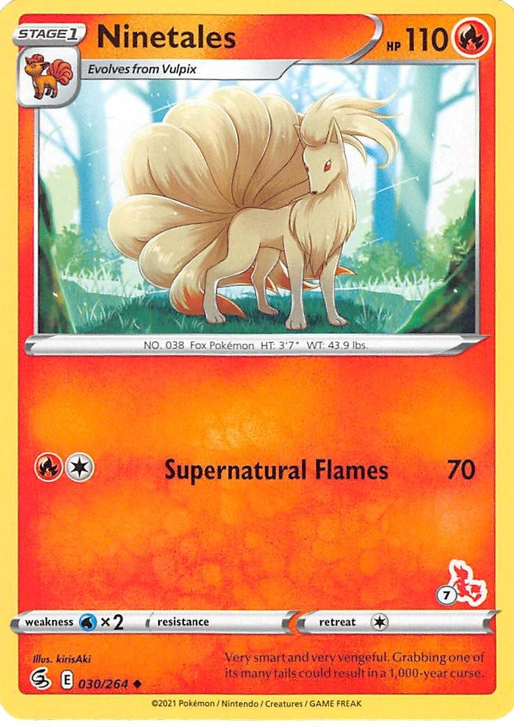Image for Ninetales - 030/264 (#7 Cinderace Stamped) (030/264) (Battle Academy 2022) (BA22) - Pokemon