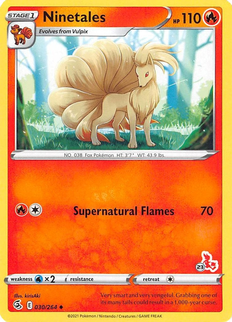 Image for Ninetales - 030/264 (#23 Cinderace Stamped) (030/264) (Battle Academy 2022) (BA22) - Pokemon
