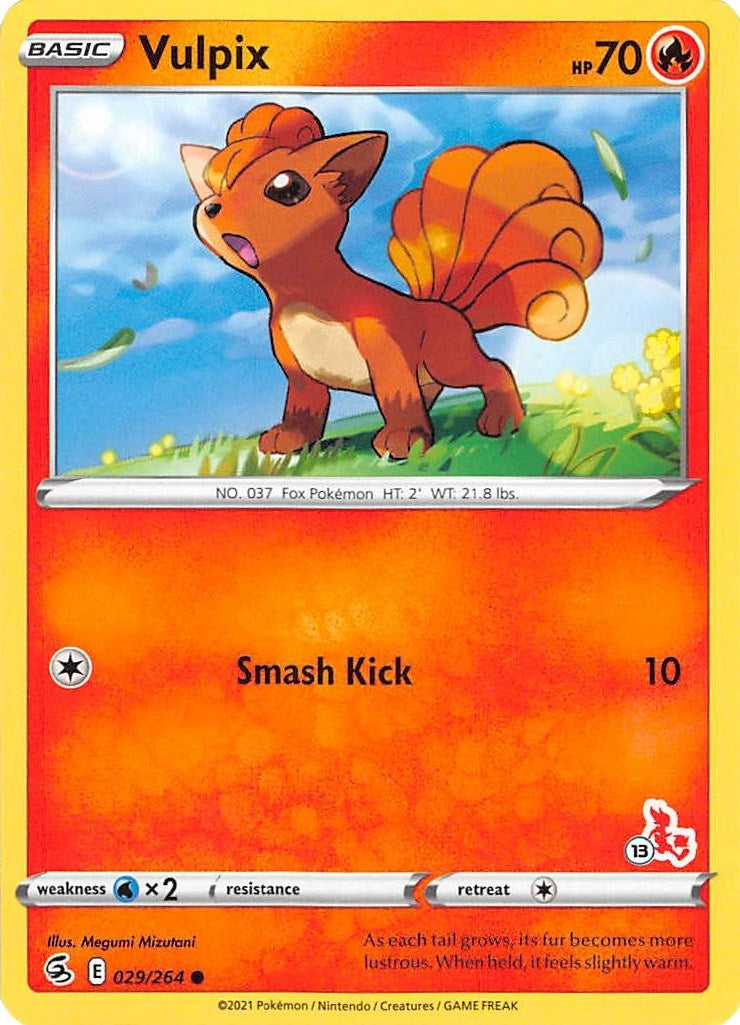 Image for Vulpix - 029/264 (#13 Cinderace Stamped) (029/264) (Battle Academy 2022) (BA22) - Pokemon