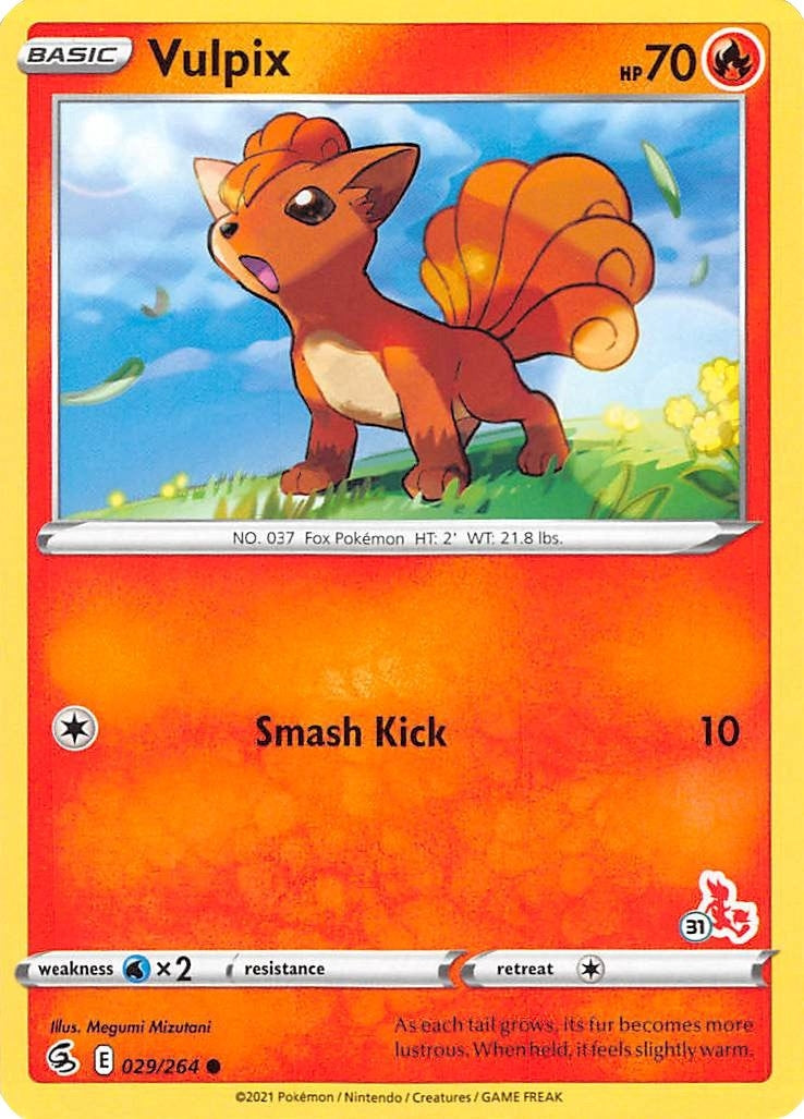 Image for Vulpix - 029/264 (#31 Cinderace Stamped) (029/264) (Battle Academy 2022) (BA22) - Pokemon
