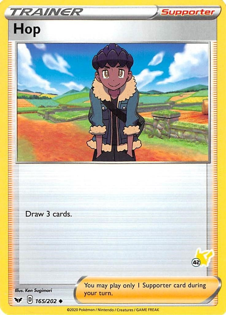Image for Hop - 165/202 (#42 Pikachu Stamped) (165/202) (Battle Academy 2022) (BA22) - Pokemon