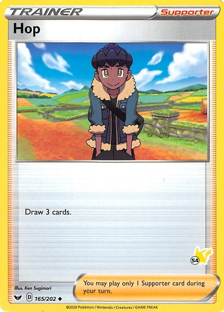 Image for Hop - 165/202 (#54 Pikachu Stamped) (165/202) (Battle Academy 2022) (BA22) - Pokemon