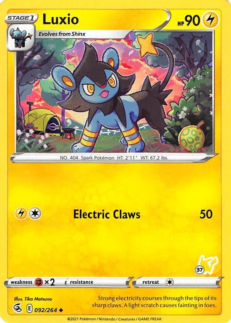 Image for Luxio - 092/264 (#37 Pikachu Stamped) (092/264) (Battle Academy 2022) (BA22) - Pokemon