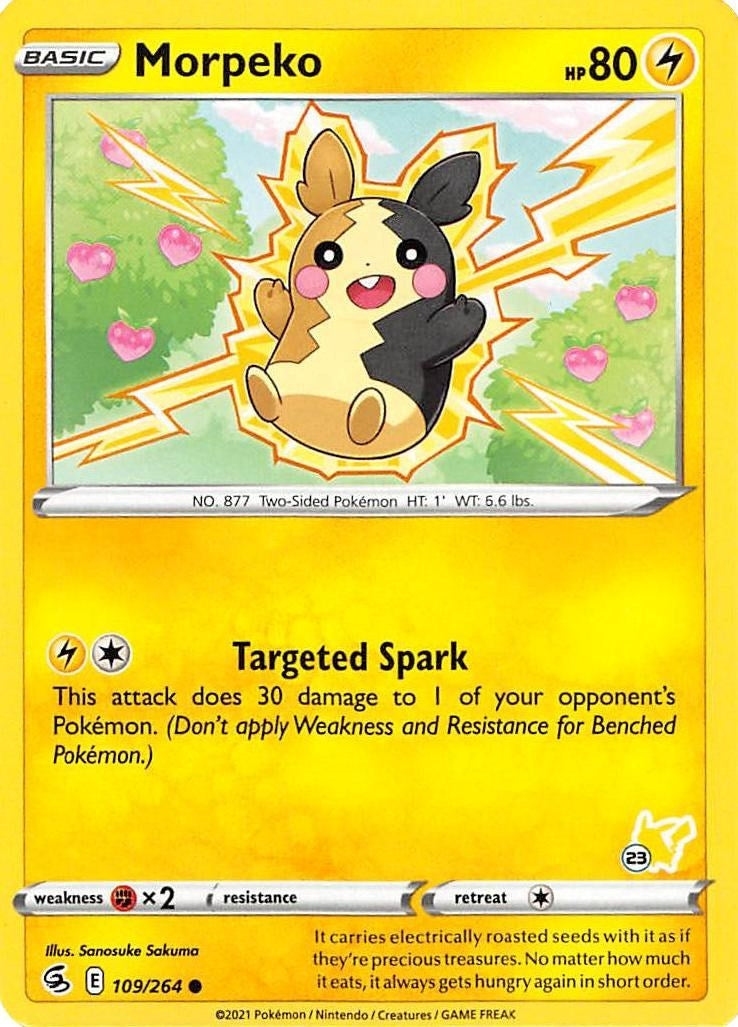 Image for Morpeko - 109/264 (#23 Pikachu Stamped) (109/264) (Battle Academy 2022) (BA22) - Pokemon