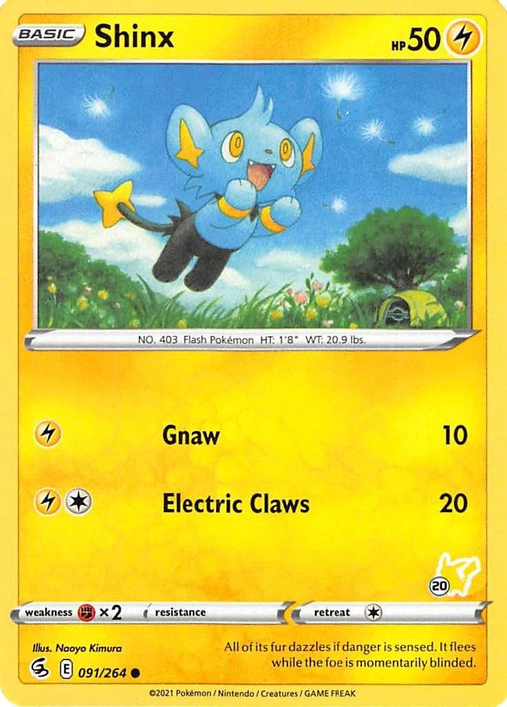 Image for Shinx - 091/264 (#20 Pikachu Stamped) (091/264) (Battle Academy 2022) (BA22) - Pokemon