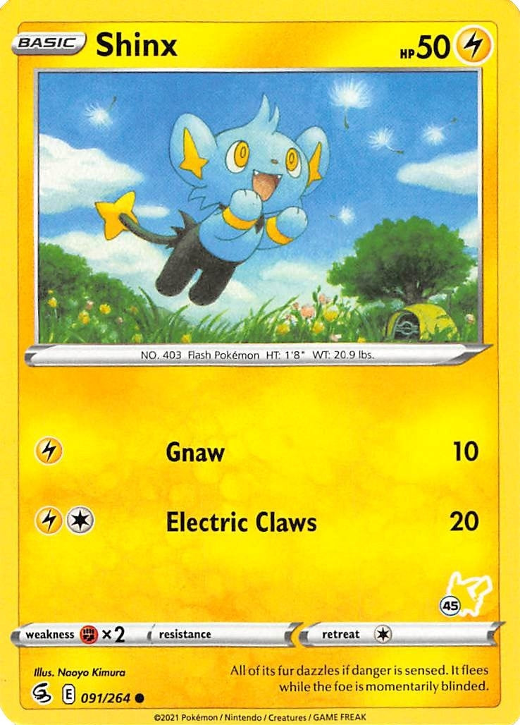 Image for Shinx - 091/264 (#45 Pikachu Stamped) (091/264) (Battle Academy 2022) (BA22) - Pokemon