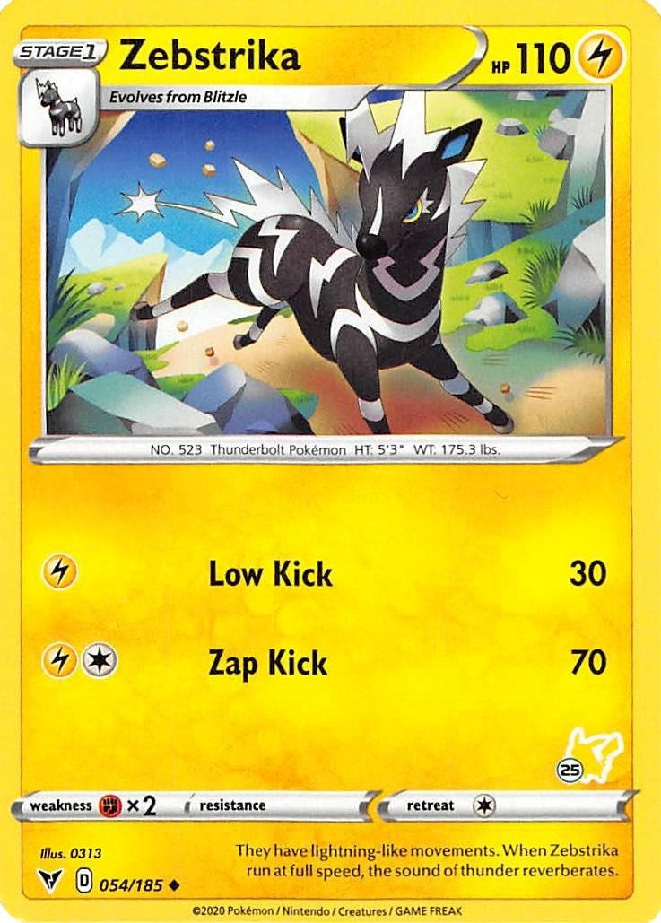 Image for Zebstrika - 054/185 (#25 Pikachu Stamped) (054/185) (Battle Academy 2022) (BA22) - Pokemon