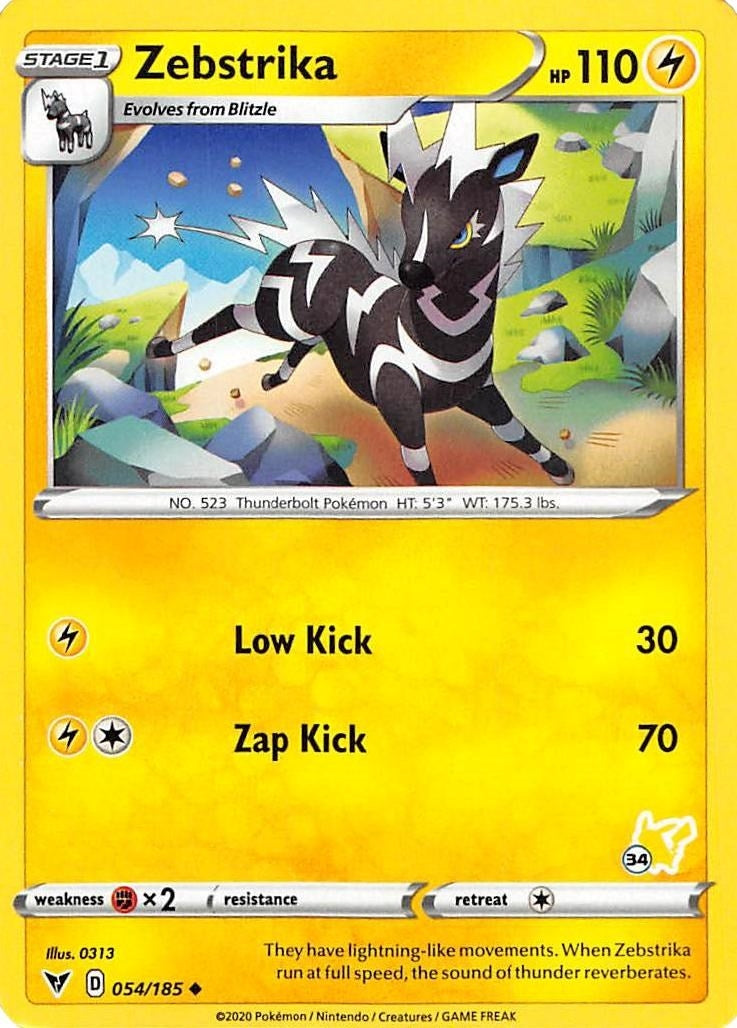 Image for Zebstrika - 054/185 (#34 Pikachu Stamped) (054/185) (Battle Academy 2022) (BA22) - Pokemon