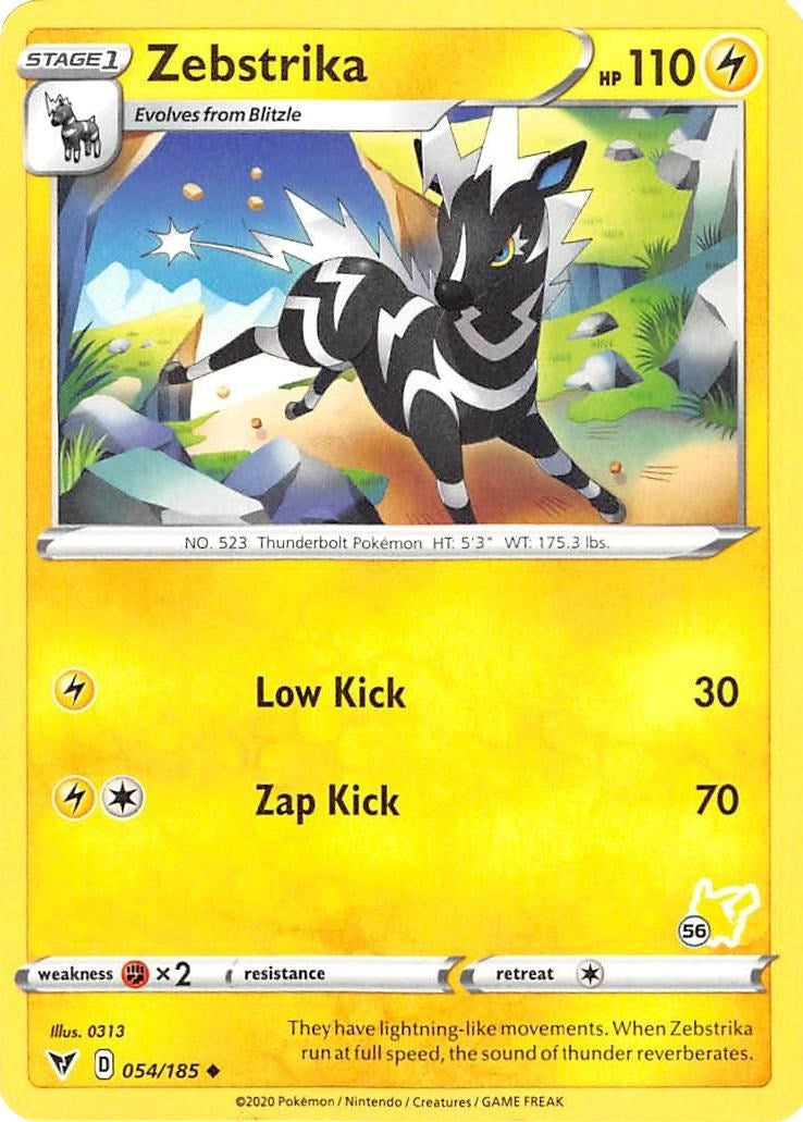 Image for Zebstrika - 054/185 (#56 Pikachu Stamped) (054/185) (Battle Academy 2022) (BA22) - Pokemon