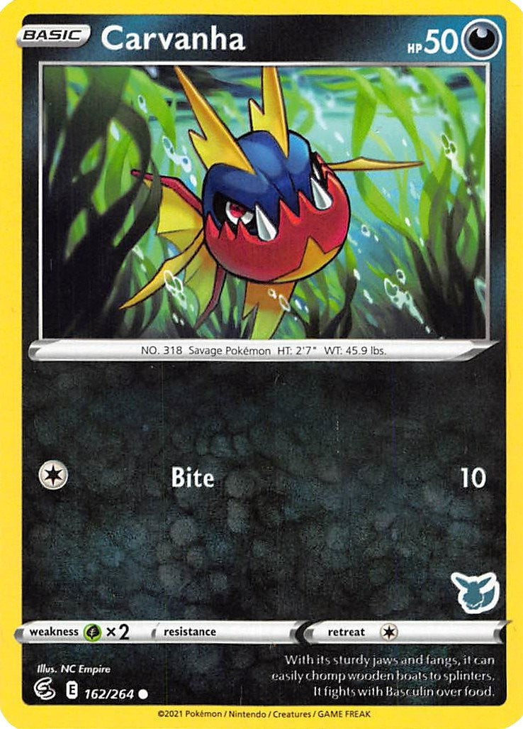 Image for Carvanha - 162/264 (Eevee Stamped) (162/264) (Battle Academy 2022) (BA22) - Pokemon