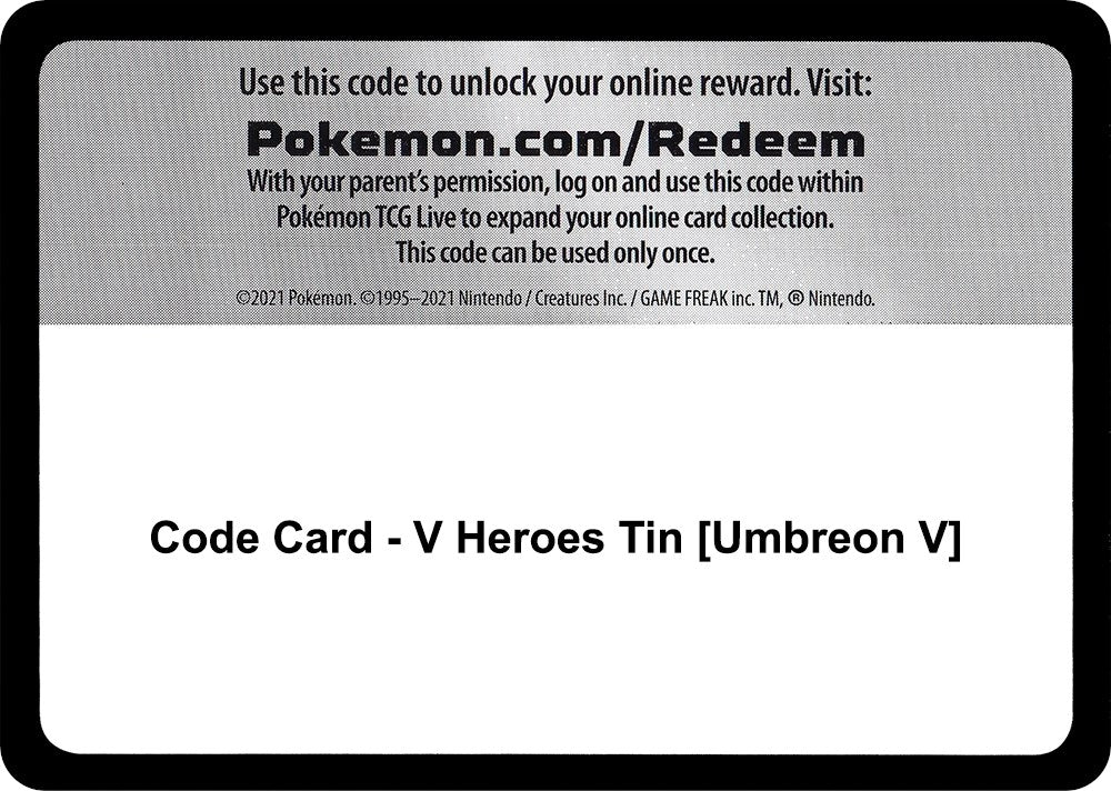 Image for Code Card - V Heroes Tin [Umbreon V] (Miscellaneous Cards & Products) (MCAP) - Pokemon