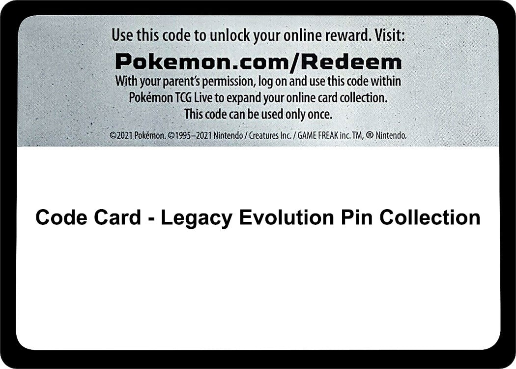 Image for Code Card - Legacy Evolution Pin Collection (SM Base Set) (SM01) - Pokemon