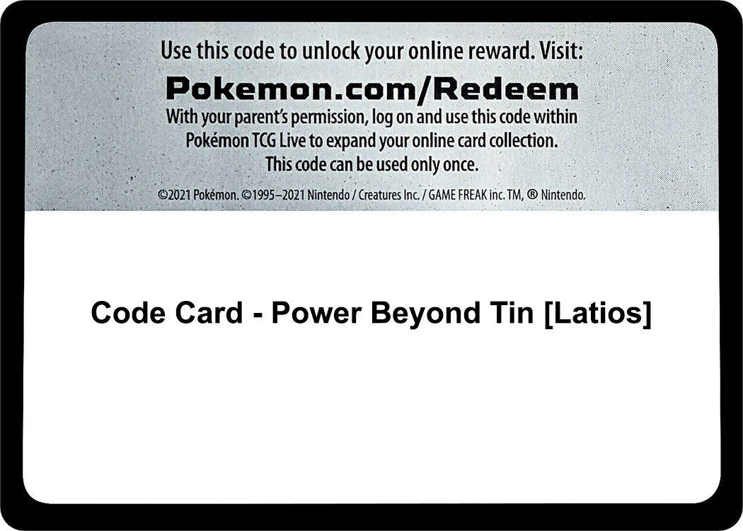 Image for Code Card - Power Beyond Tin [Latios] (Miscellaneous Cards & Products) (MCAP) - Pokemon