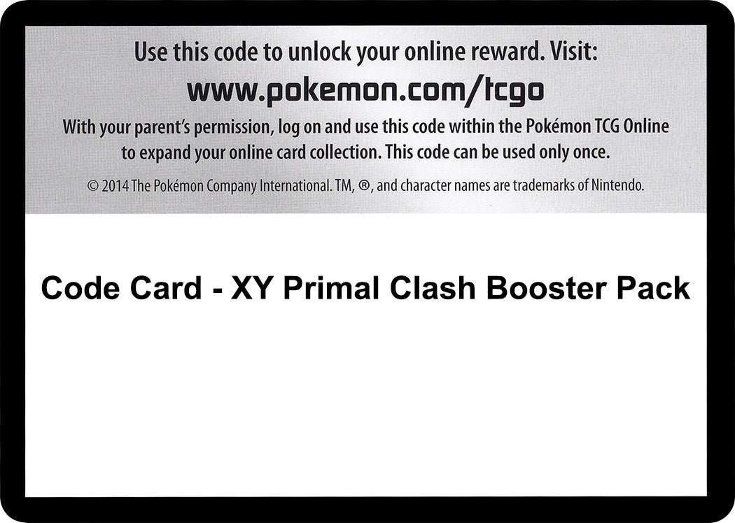 Image for Code Card - Primal Clash Booster Pack (XY - Primal Clash) (PRC) - Pokemon