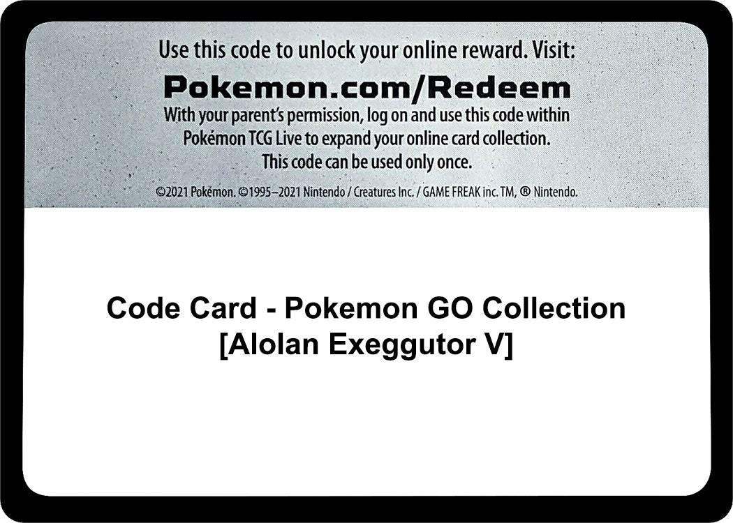 Image for Code Card - Pokemon GO Collection [Alolan Exeggutor V] (Pokemon GO) (PGO) - Pokemon