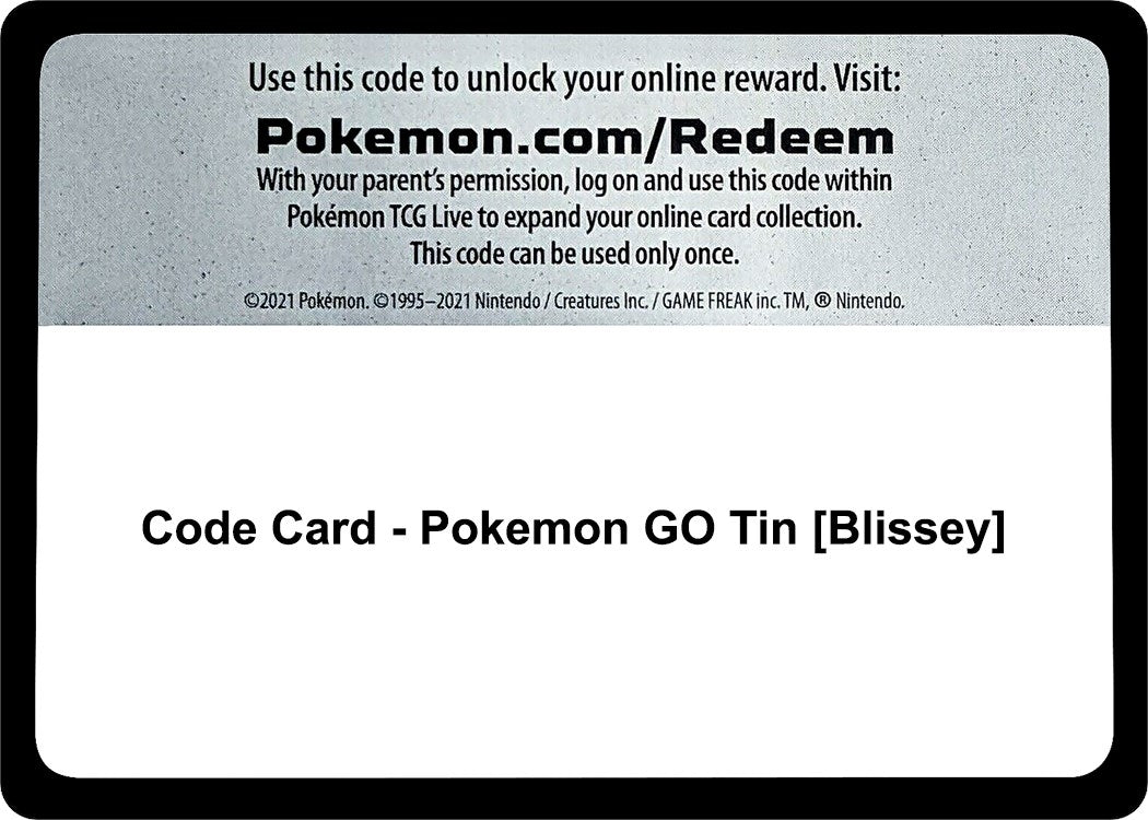Image for Code Card - Pokemon GO Tin [Blissey] (Pokemon GO) (PGO) - Pokemon